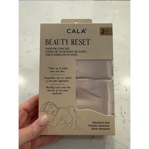 Cala Beauty‎ Reset Satin Pillowcase Set 2pc Standard Size Champagne Pink 69122